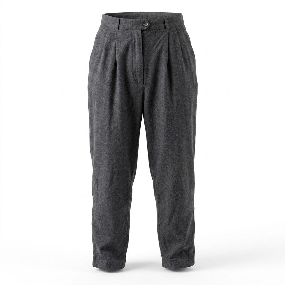 Marks and Spencer 100% Wool Gray Pleated Pants Women Size US 8